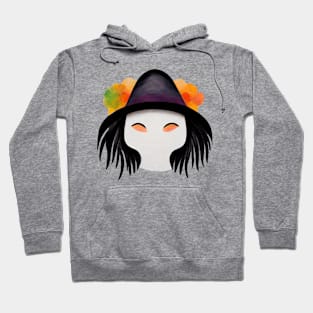 Halloween witch minimalist portrait Hoodie